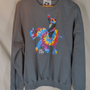 Riot Society Sweatshirt‎ Adult Medium Psychedelic Panda Riding Tie Dye Elephant